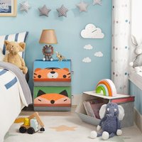 Set 3 Storage Stackable Toy Boxes Folding Organizers