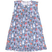 Fox In A Box Girl's Twilight Woodland Cotton Sleeveless Nightie in Blue | Size: 10-11 Years