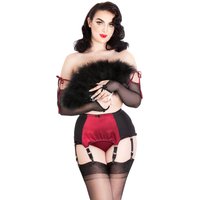 Lady Olga Women's British Made Satin Suspender Belt with 6 Straps in Burgundy | Size: 16