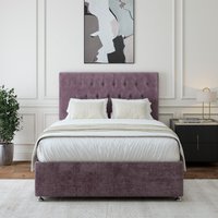 Bedmaster Luxury Velvet Divan Base & Button Headboard in Mauve | Size: King