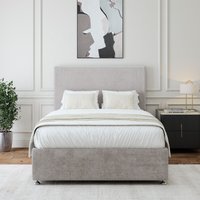 Bedmaster Luxury Velvet 4 Drawer Divan Base in Light Grey | Size: King