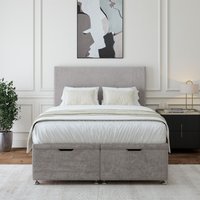 Bedmaster Luxury Velvet Ottoman Divan Base in Light Grey | Size: Double