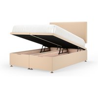 Bedmaster Plush Velvet Ottoman Divan Base & Plain Headboard in Natural | Size: Super King