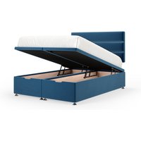 Bedmaster Plush Velvet Ottoman Divan Base & Lined Headboard in Blue | Size: King