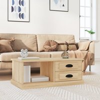Berkfield Home Coffee Table Sonoma Oak 90x50x35 cm Engineered Wood in Brown | Size: 90 x 50 x 35 cm