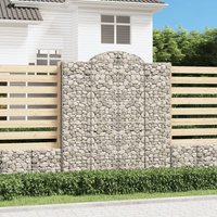 Berkfield Home Arched Gabion Baskets 4 pcs 200x50x220/240 cm Galvanised Iron in Silver