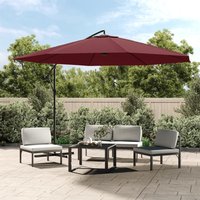Berkfield Home Cantilever Umbrella with Aluminium Pole 350 cm Bordeaux Red