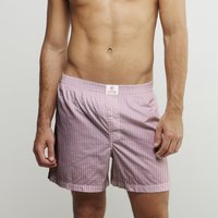 CLAUDIO LUGLI Check Cotton Poplin Print Boxer Shorts in Pink | Size: 2XL