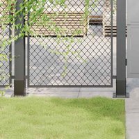 Berkfield Home Post Bases Square 4 pcs Anthracite 81x81 mm Powder-coated Steel