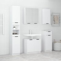 Berkfield Home 5 Piece Bathroom Cabinet Set White Engineered Wood