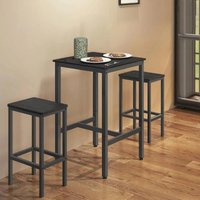 VASAGLE Square Industrial Bar Table Breakfast Bar in Black