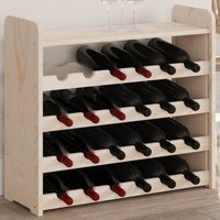 Berkfield Home Wine Rack with Top Board 67.5x25x60 cm Solid Wood Pine in Brown