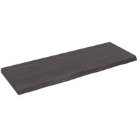 Berkfield Home Wall Shelf Dark Grey 140x50x(2-6) cm Treated Solid Wood Oak in Brown