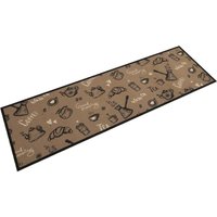 Berkfield Home Kitchen Rug Washable Morning Brown 45x150 cm Velvet