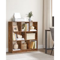 VASAGLE Multi-Position Freestanding Storage Bookcase Open Compartments in Brown