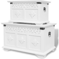 Berkfield Home Two Piece Storage Chest Set White