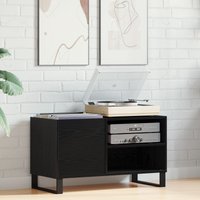 Berkfield Home Record Cabinet Black Oak 84.5x38x48 cm Made from Engineered Wood