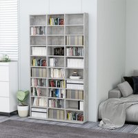 Berkfield Home CD Cabinet Concrete Grey 102x16x177.5 cm Engineered Wood