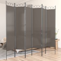 Berkfield Home 6-Panel Room Divider Anthracite 240x200 cm Fabric in Black