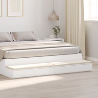 Berkfield Home White Bed Drawers, 180x36.5x16.5 cm, Made of Engineered Wood | Size: 180x36.5x16.5 cm