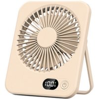 Leaper White USB Rechargeable Desktop Fan in Khaki