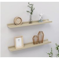 Berkfield Home Wall Shelves 2 pcs Sonoma Oak 60x9x3 cm in Brown | Size: 60 x 9 x 3 cm