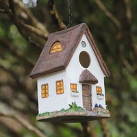 Leaper Outdoor Hanging Garden Decoration Handmade Resin Bird Feeder in White