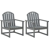 Berkfield Home Garden Sofa Chairs 2 pcs Grey Solid Acacia Wood