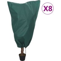 Berkfield Home Plant Fleece Covers with Drawstring 8 pcs 70 g/m² 0.8x1 m in Green