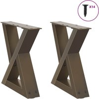 Berkfield Home Coffee Table Legs 2 pcs Natural Steel 30x(30-31.3) cm Steel in Brown