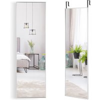 Costway Full-length Over the Door Mirror Hanging & Wall-mounted Dressing Mirror in Silver