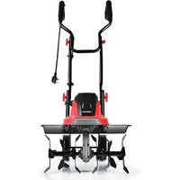 Costway 1500W Electric Tiller Garden Soil Cultivator Rotavator W/ Sharp 6 Tiller Blades in Red