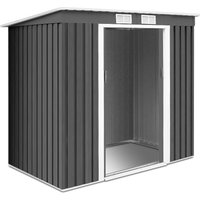 Costway 7FT x 4FT Outdoor Storage Shed Large Tool Utility Storage House W/Sliding Door