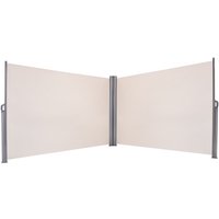 Costway Double-sided Waterproof Sun Shade Wind Screen Privacy Divider in Beige