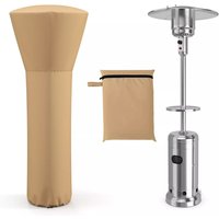 Costway Waterproof Patio Heater Cover Outdoor Patio Propane Heater Cover with Zipper in Beige
