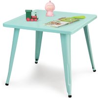 Costway Steel 27" Square Table Children Play Learn Activity Table Indoor Outdoor in Blue