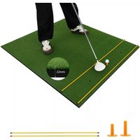 Costway 152 x 117cm Golf Practice Hitting Mat 22 mm Premium Turf Hitting Mat Grass Turf in Green | Size: 152 x 117 cm