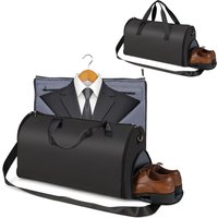 Costway 2-in-1 Hanging Suit Travel Bag Carry-on Garment Bag Convertible Duffel Bag in Black
