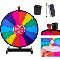 Costway 24" Color Prize Wheel 14 Slots Fortune Spinning Game with Dry Erase