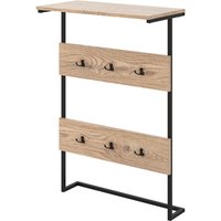 Costway Entryway Hanger Hooks Wall Mounted Coat Rack Wooden Wall Shelf in Natural