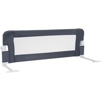 Costway Foldable Bed Rail Toddlers 120cm Swing Down Baby Bed Guard Rail-Grey in Grey