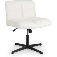 Costway Armless Home Office Chair Swivel Desk Chair Height Adjustable Task Vanity Chair in White