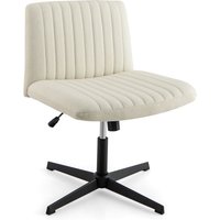 Costway Criss Cross Legged Chair No Wheels 120° Rocking Adjustable Height in Beige
