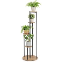Costway Indoor Metal Plant Stand Tall Corner Plant Shelf for Potted Plant-Natural in Natural