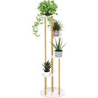 Costway Indoor Metal Plant Stand Tall Corner Plant Shelf for Potted Plant-White in White