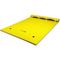 Costway 3 Layer Floating Water Mat Buoyancy Pad Swimming Pool Float XPE Foam Mat w/ Rope in Yellow