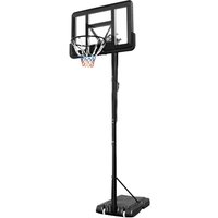 Costway 308 to 368cm Basketball Hoop Set with Wheels & Free Secure Bag Indoor Outdoor in Black