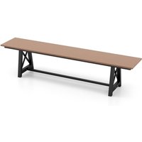 Costway Patio 183cm Extra Long Bench Outdoor Weatherproof Long Chair for 4 in Brown
