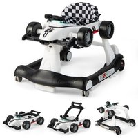 Costway 4-in-1 Baby Walker Foldable Activity Push Walker with Adjustable Height & Speed in White
