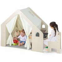 Wooden Play Tent Montessori Playhouse W Table & Chair